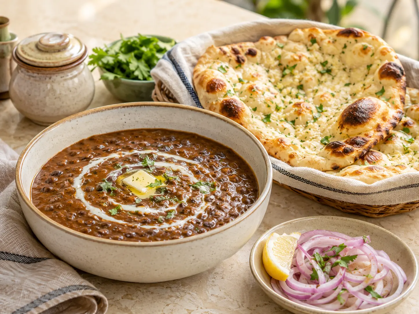 Dal makhani & naan menu category illustration