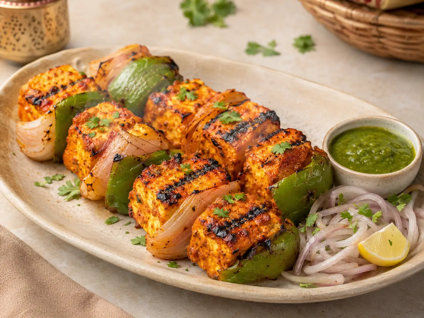 Paneer tikka menu category illustration