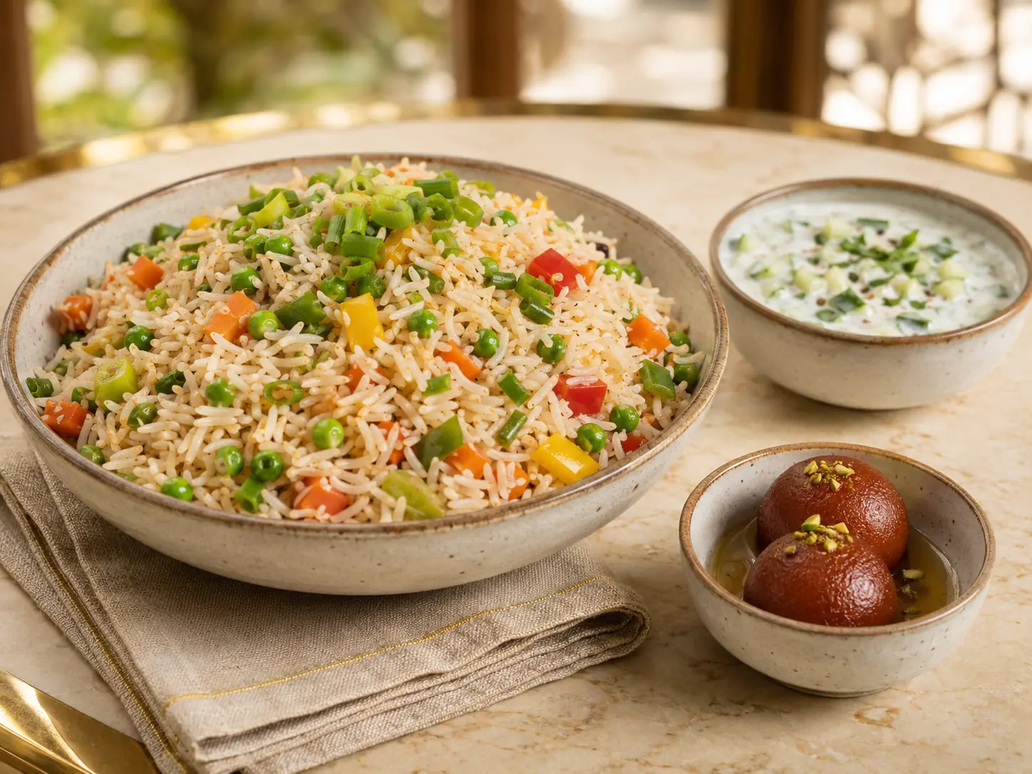 Rice, raita & sweet menu category illustration