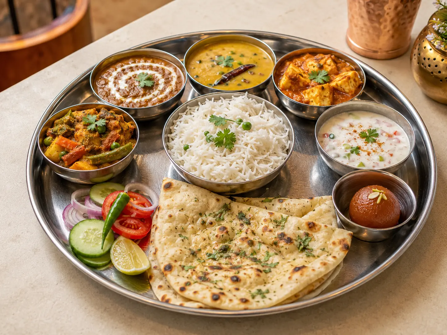 Special vegetarian thali menu category illustration